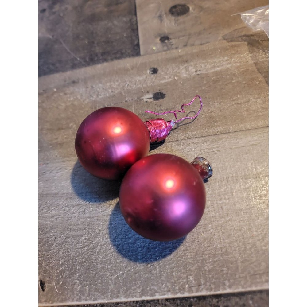 Red blown glass ball ornament Xmas set